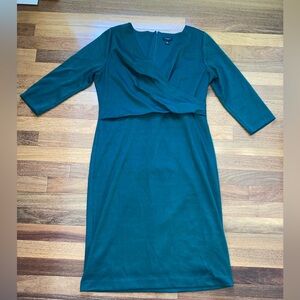Ann Taylor factory, three-quarter sleeve green dress
